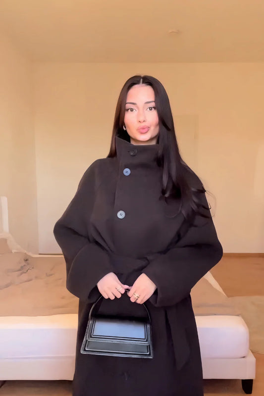 Astra - Manteau Wrap à Col Montant